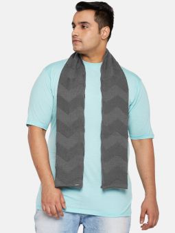 Mountain Grey Merino Wool Chevron Knit Muffler | Men